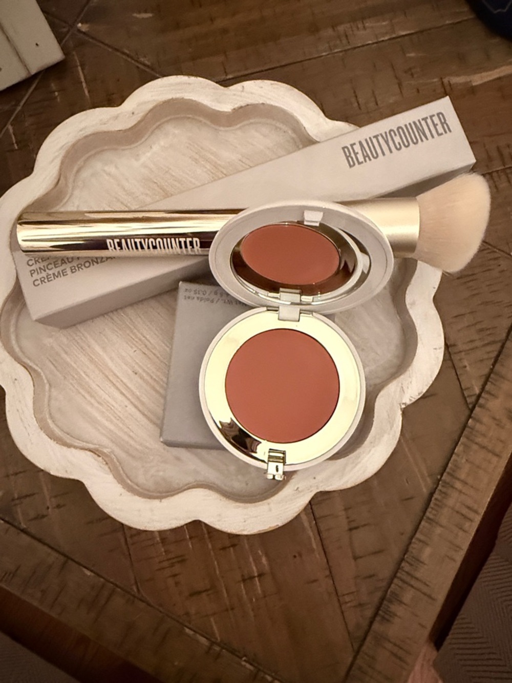 BeautyCounter Chai Blush + Bronzer Brush Bundle NIB | Clean Beauty